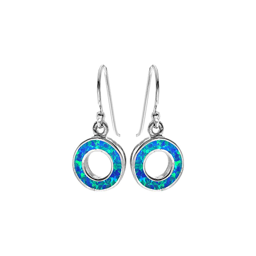Diana open circle blue opal earrings