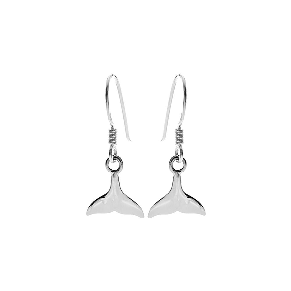 Smile whale tail dangly earrings