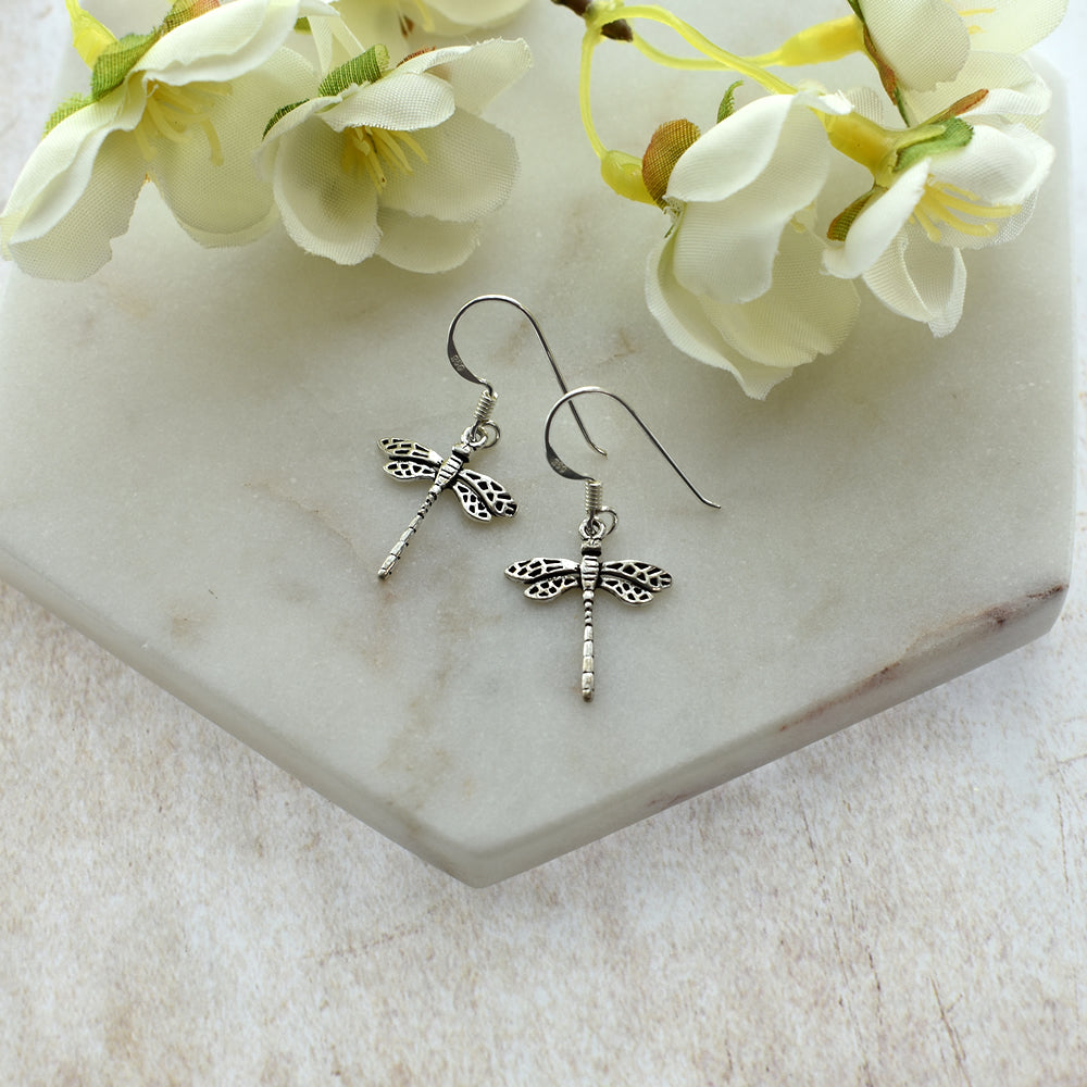 Smile oxidised dragonfly earrings