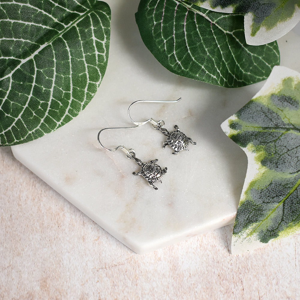 Smile oxidised tortoise earrings