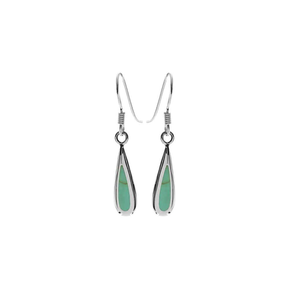 Smile slim teardrop turquoise earrings