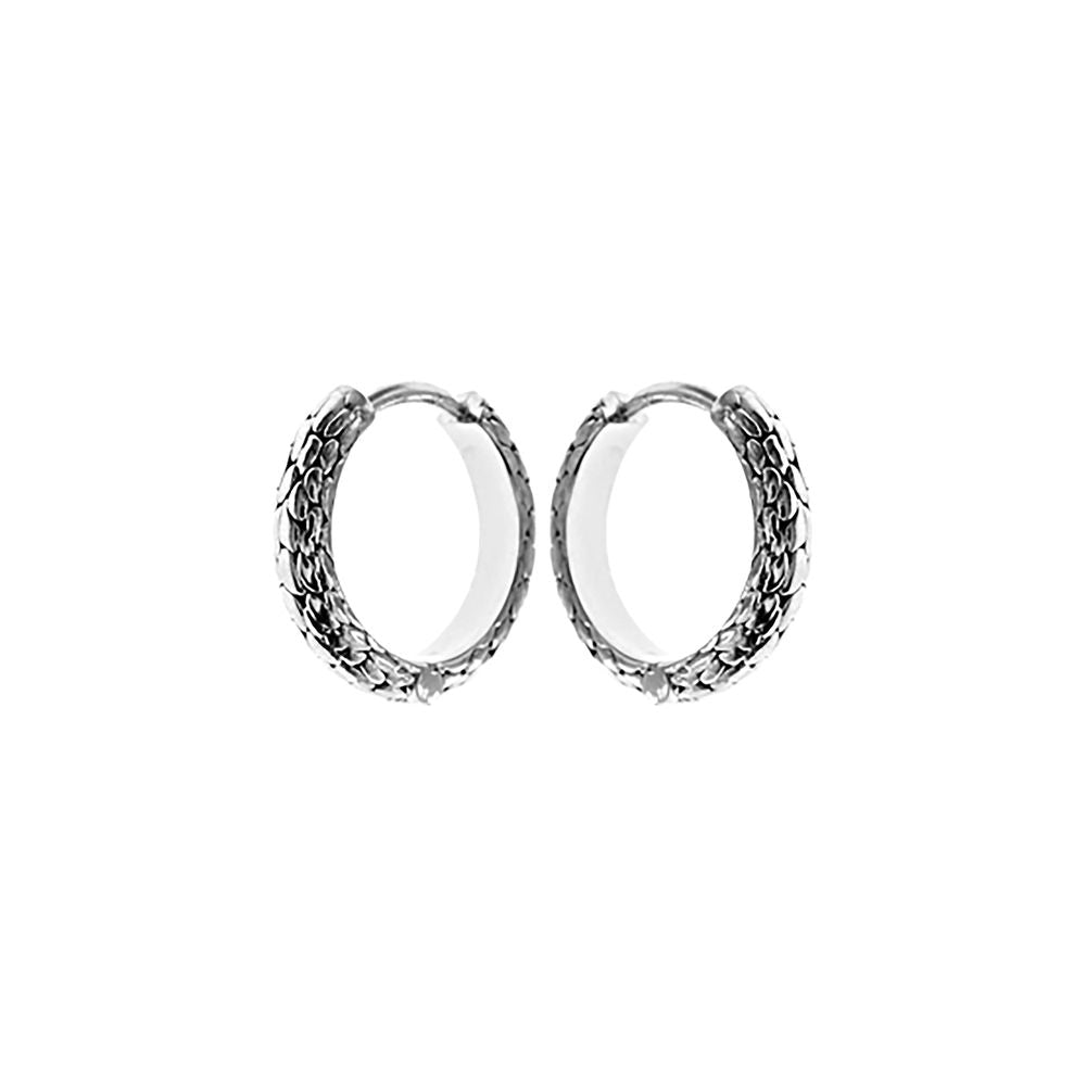 Elisa snakeskin patterned hinged huggies