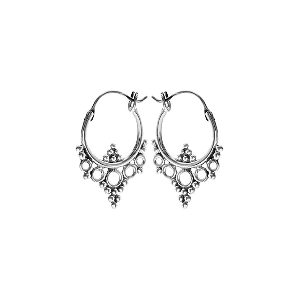 Isla ring & pyramid bobble boho hoops