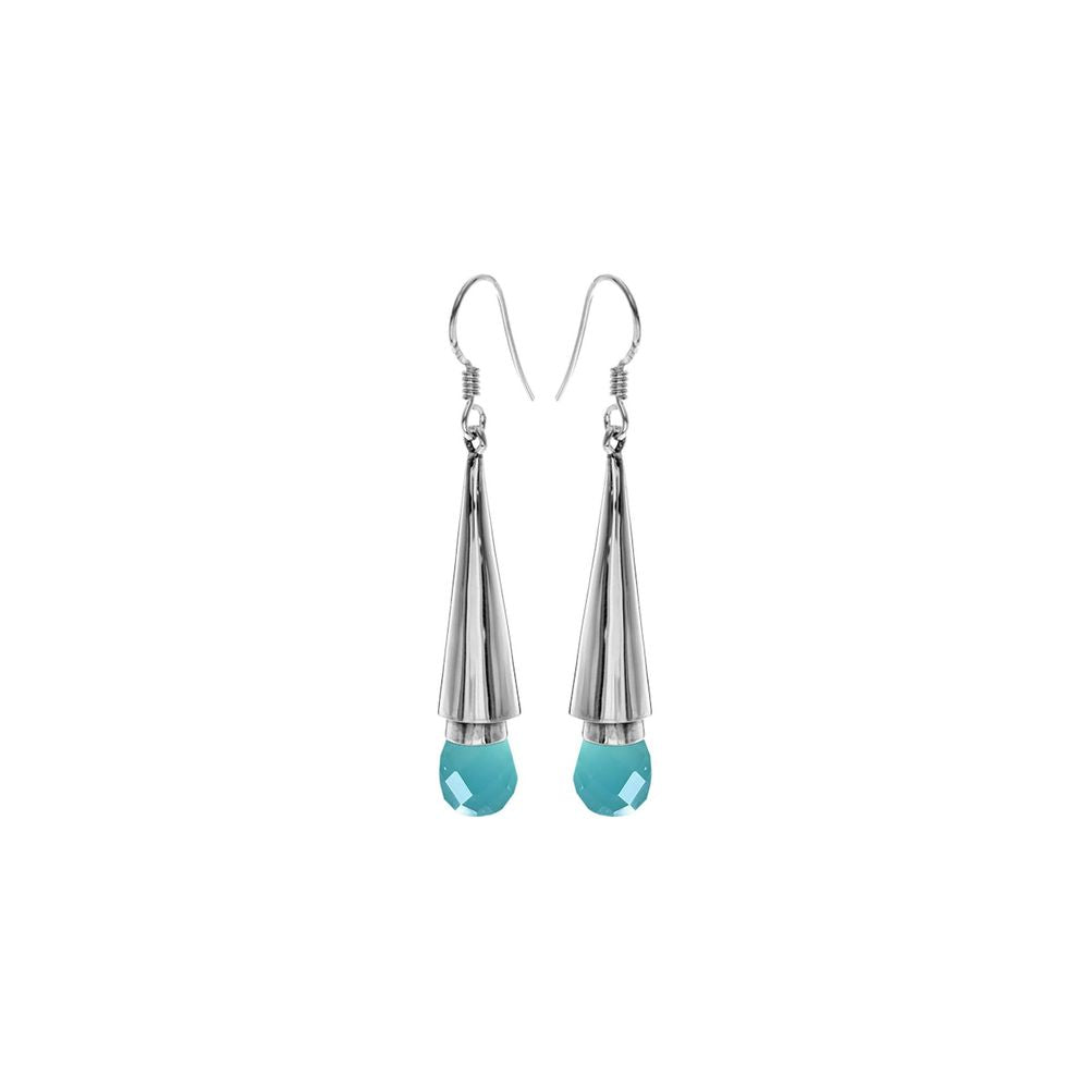 Viola blue chalcedony conical earrings