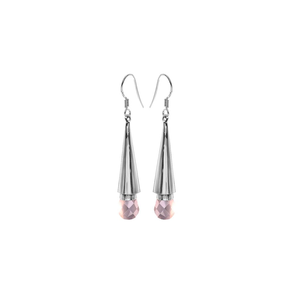 Viola rose quartz conical earrings