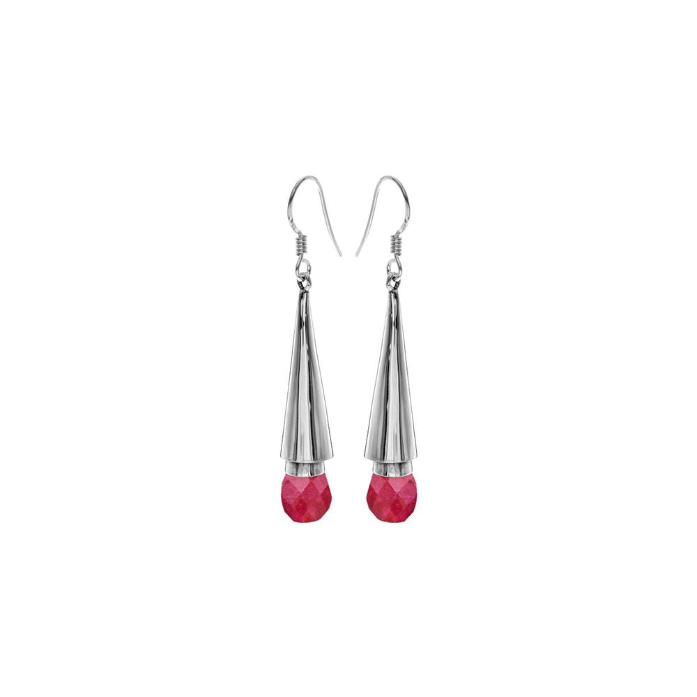 Viola ruby quartz conical earrings