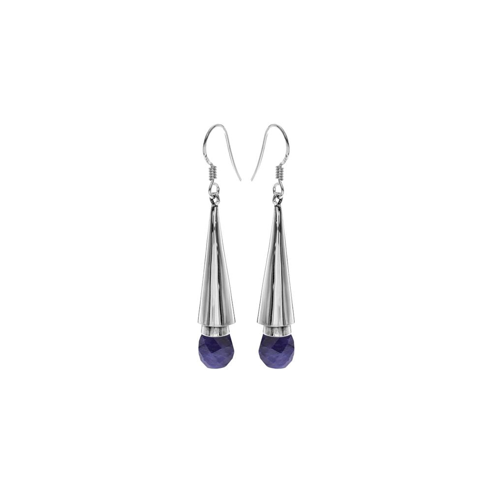 Viola sapphire quartz conical earrings