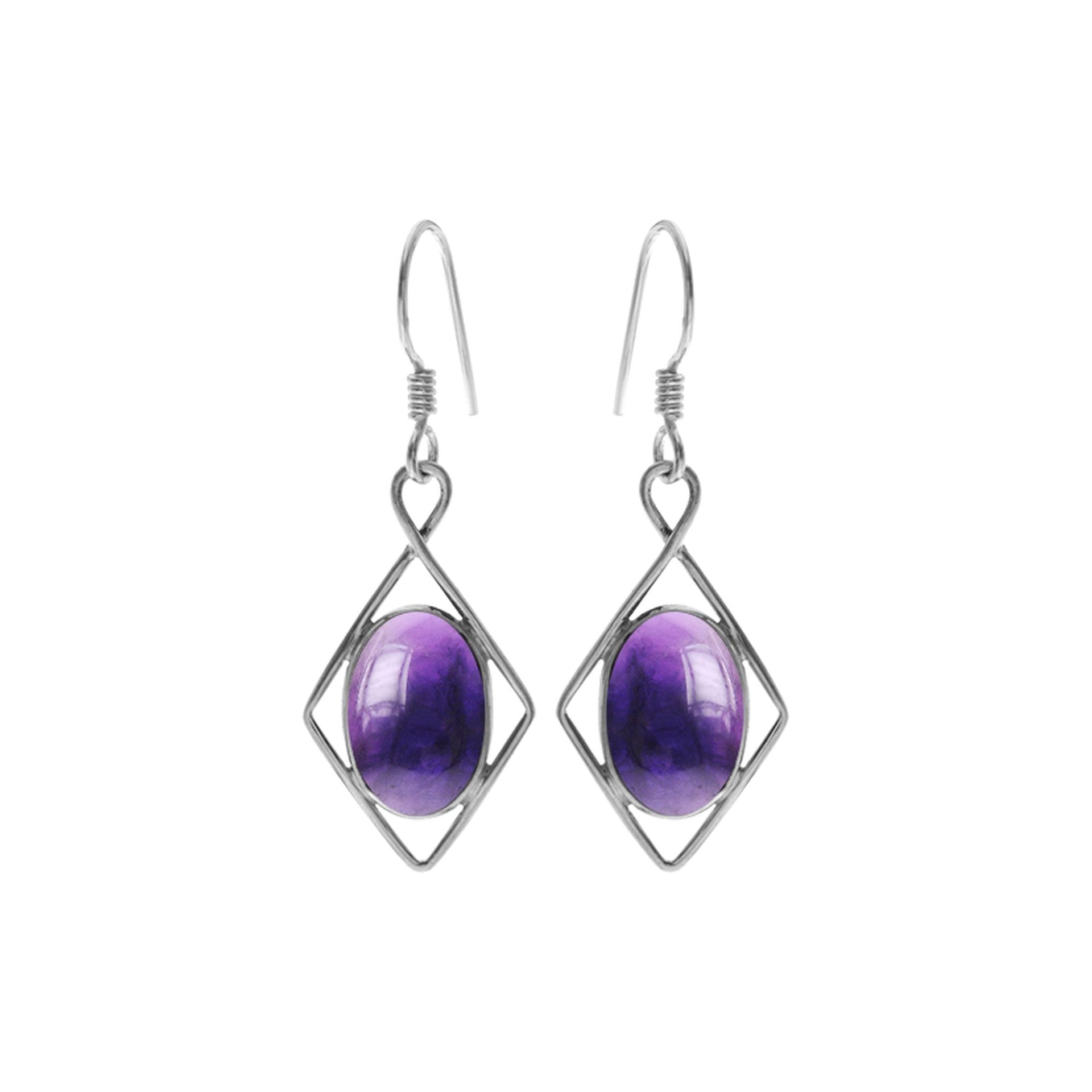 Lola diamond framed amethyst earrings