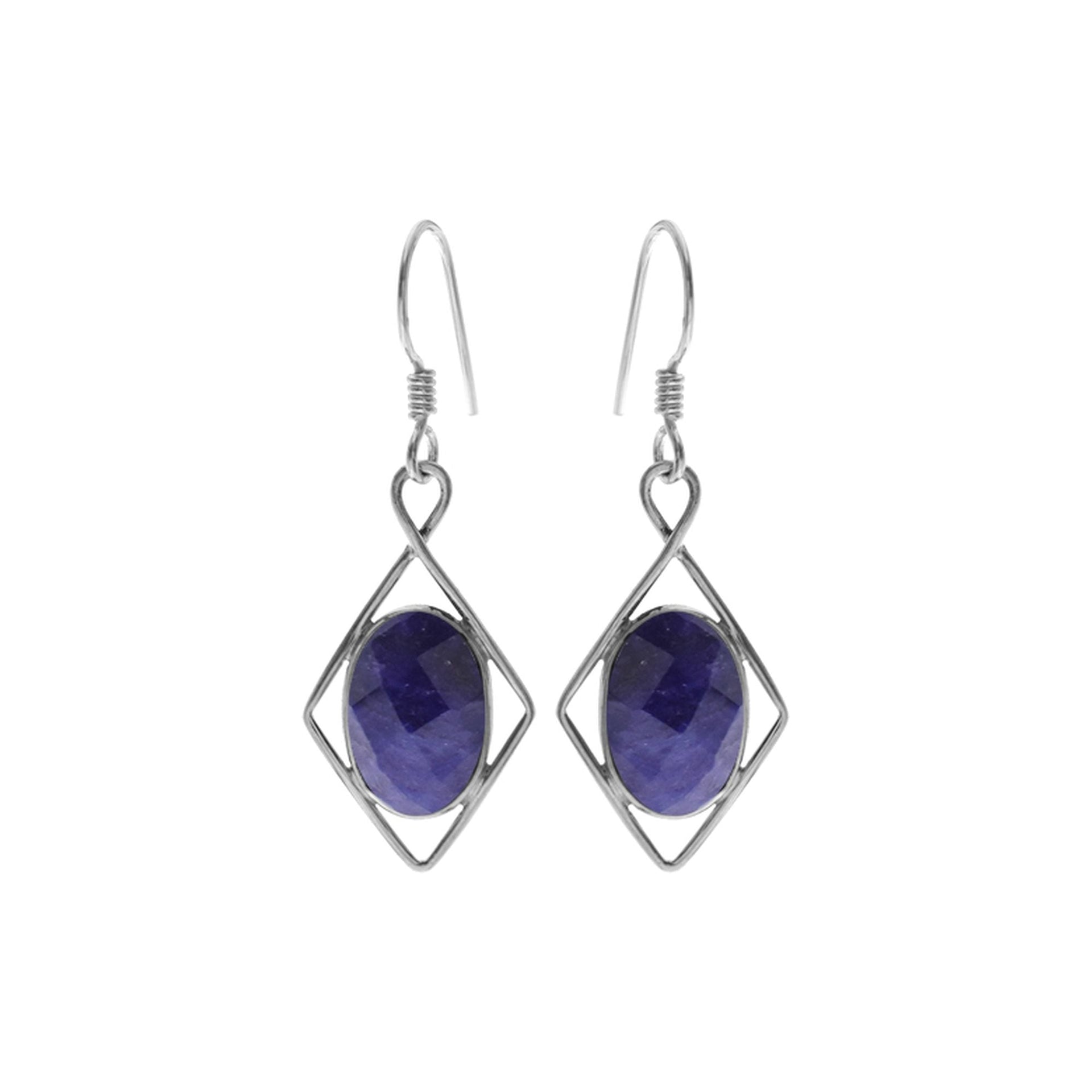 Lola diamond framed sapphire quartz earrings