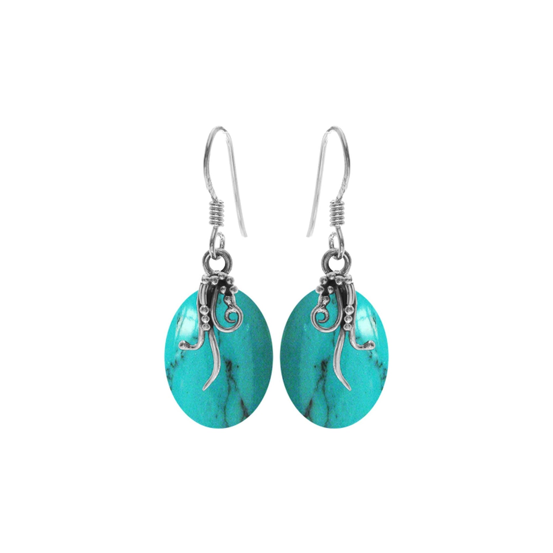 Viola turquoise vine overlay earrings