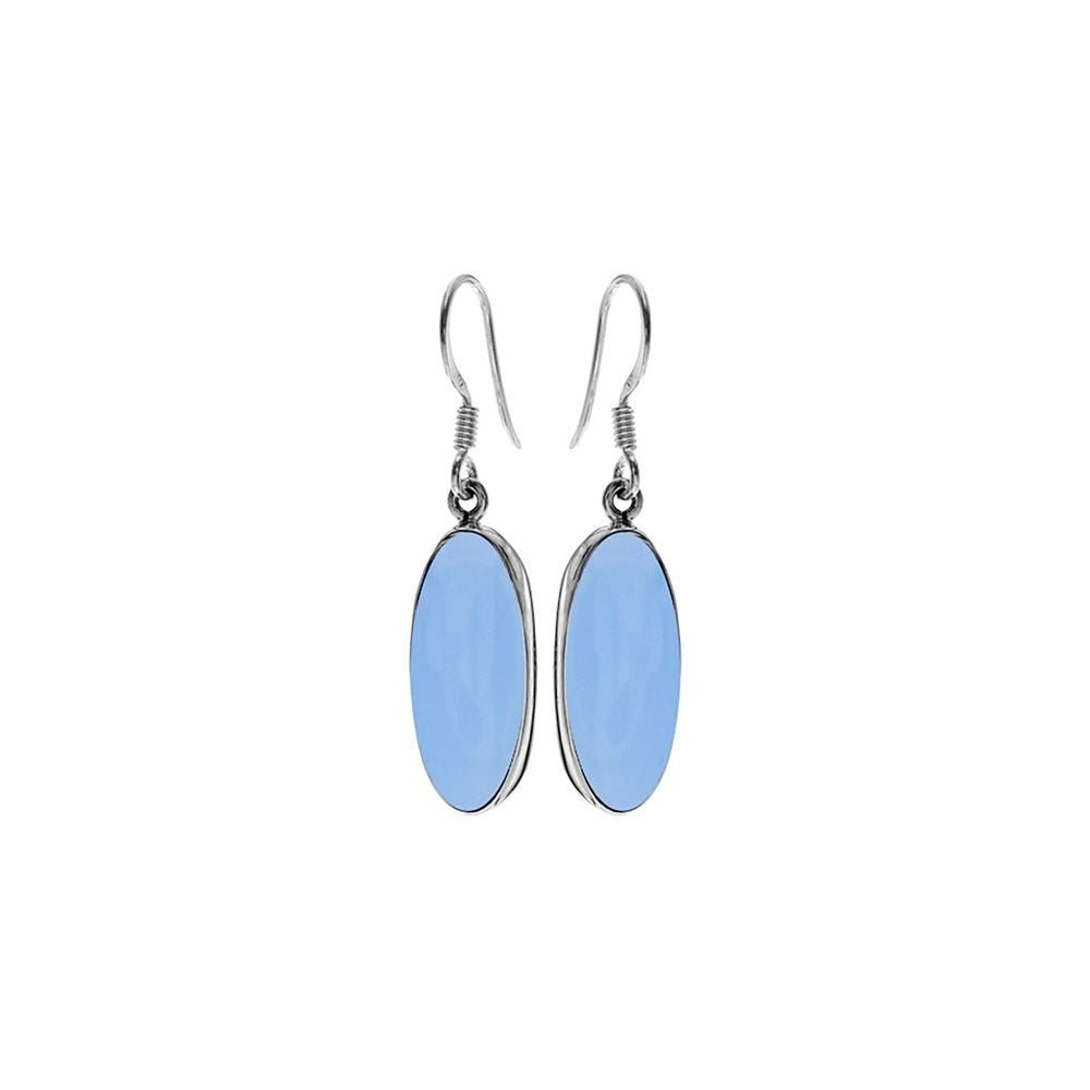Samira torpedo blue chalcedony earrings