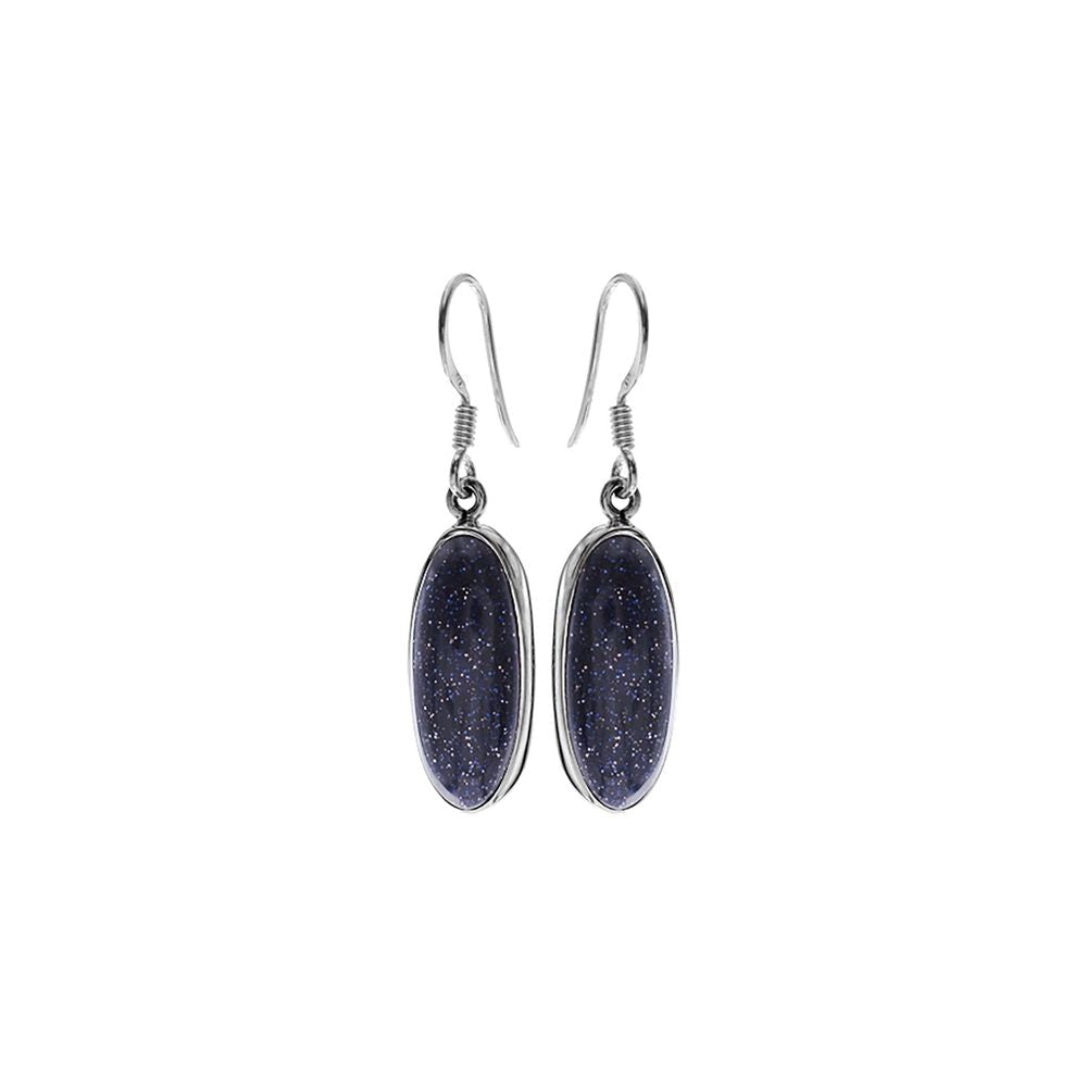Samira torpedo blue goldstone earrings