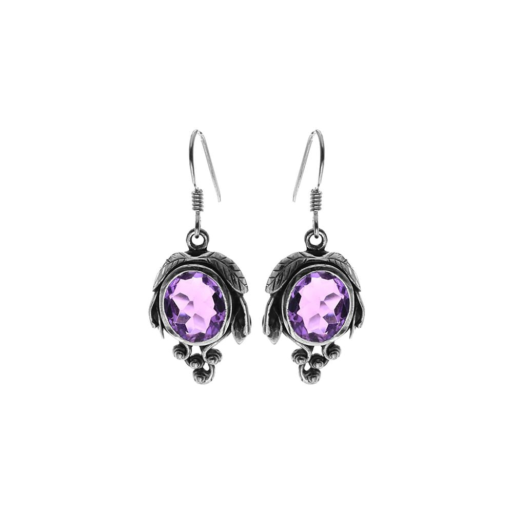 Catalina faceted amethyst vine earrings