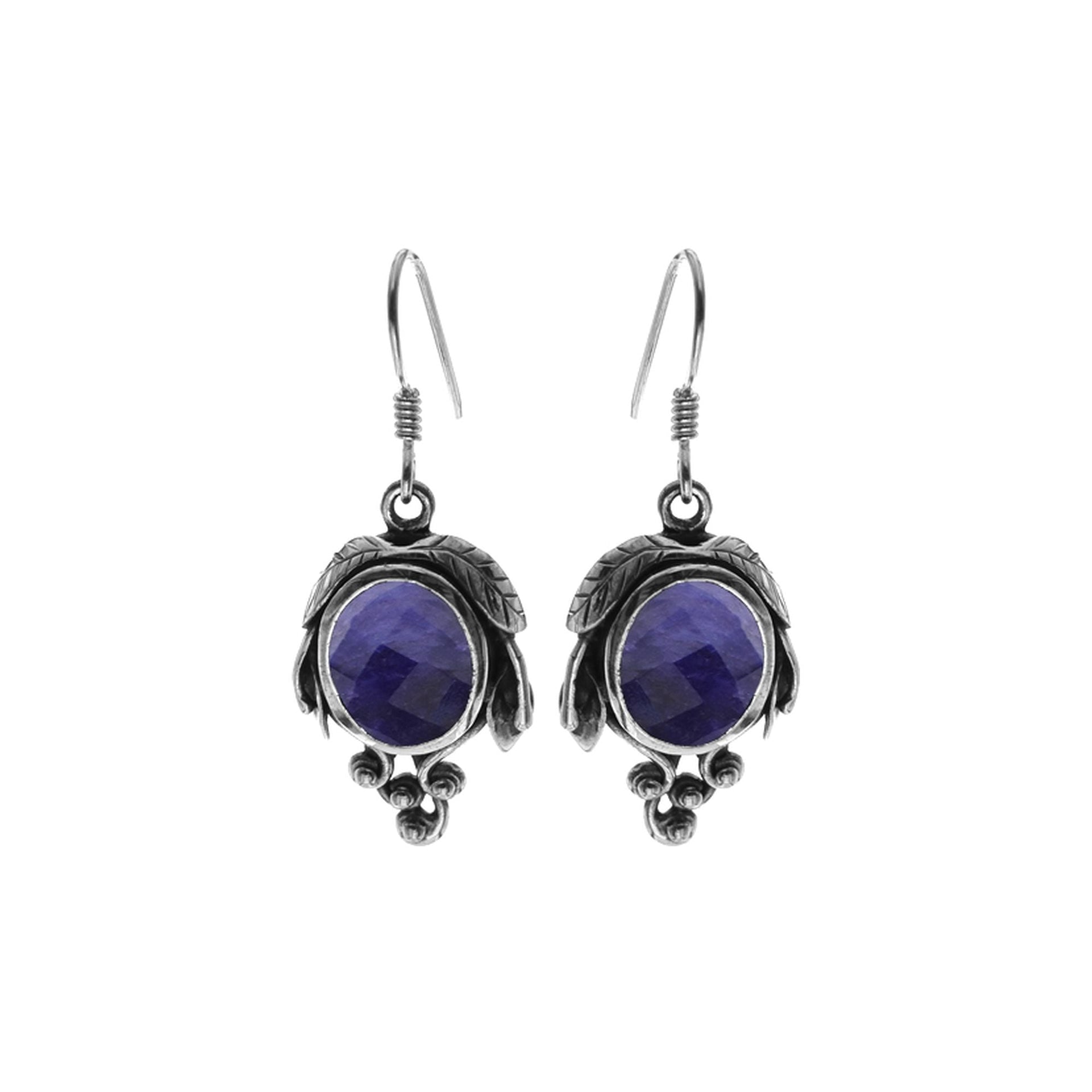 Catalina sapphire quartz vine earrings