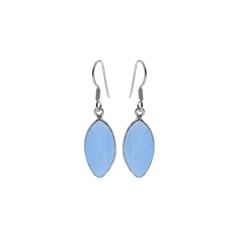 Bridget large blue chalcedony marquis earrings