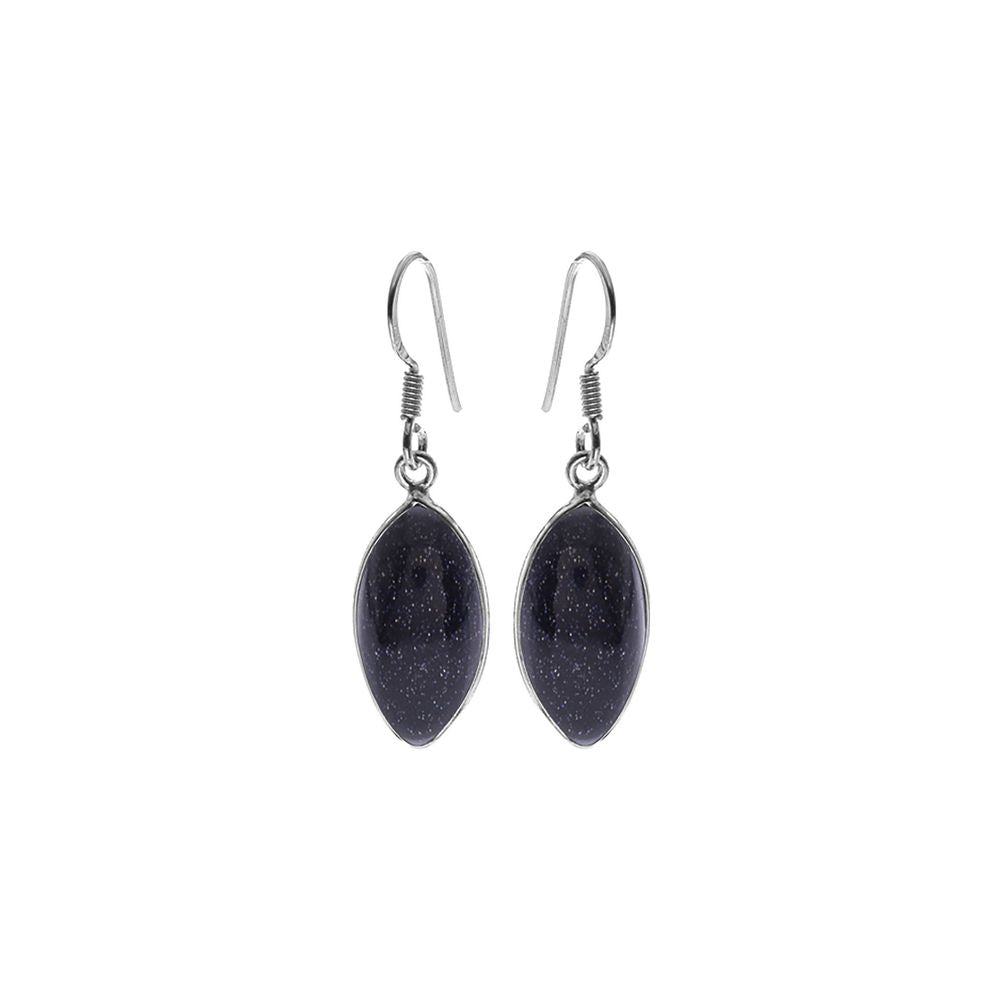 Bridget large blue goldstone marquis earrings