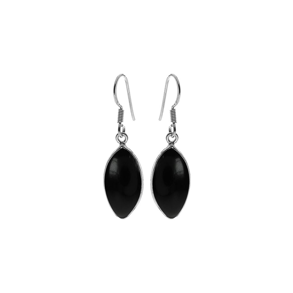 Bridget large black onyx marquis earrings