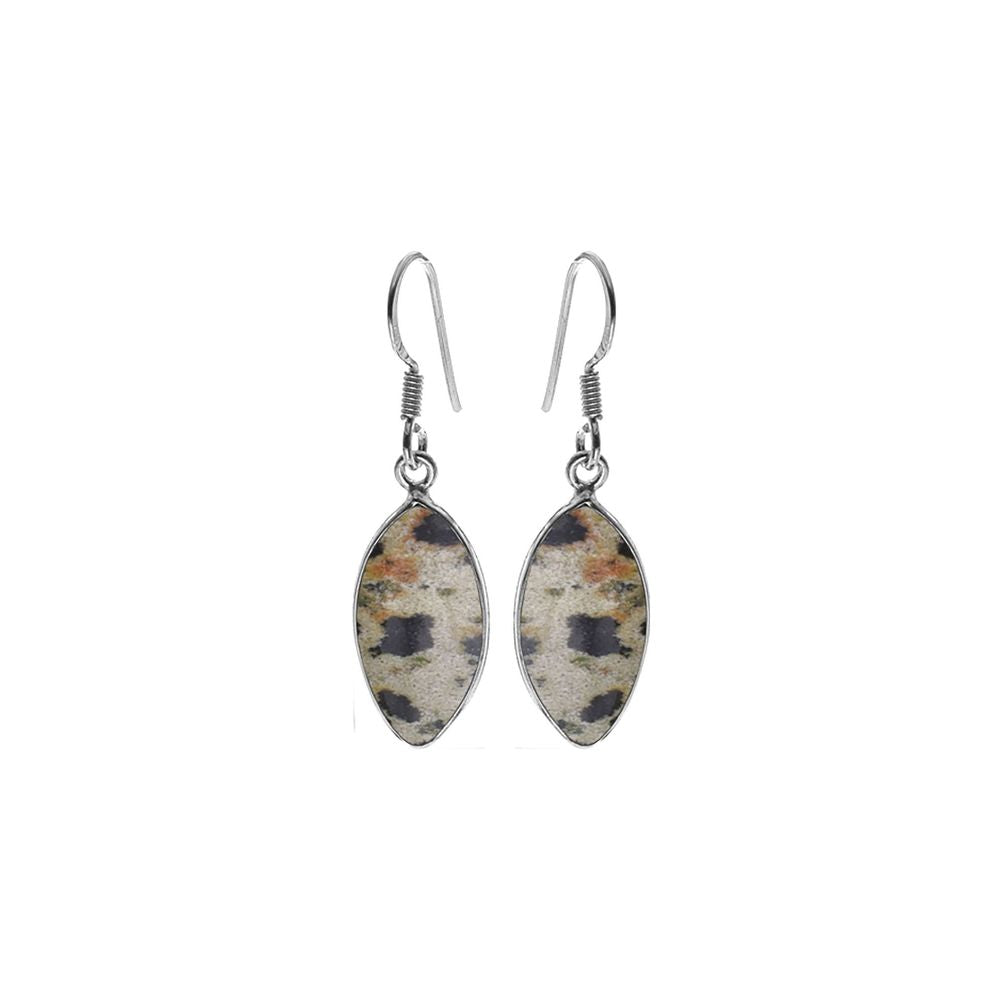 Bridget large dalmatian jasper marquis earrings