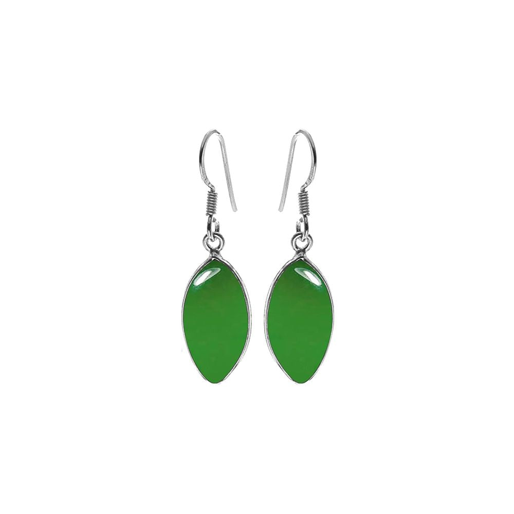 Bridget large green agate marquis earrings