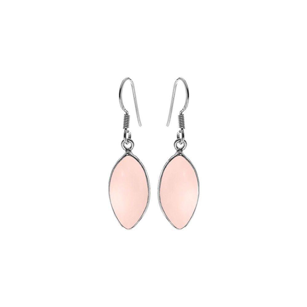 Bridget large rose quartz marquis earrings