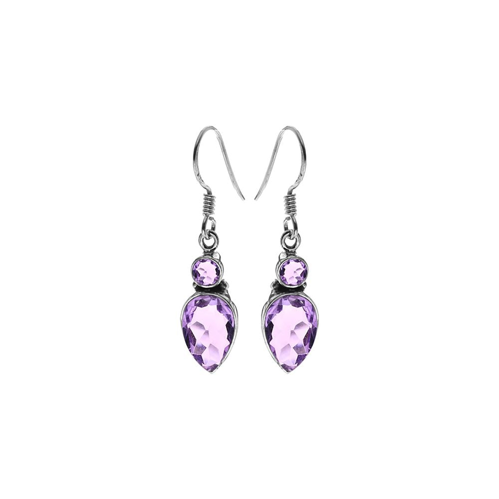 Samira two stone amethyst facet earrings