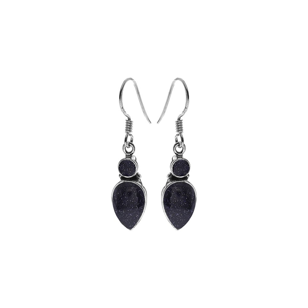 Samira two stone blue goldstone earrings