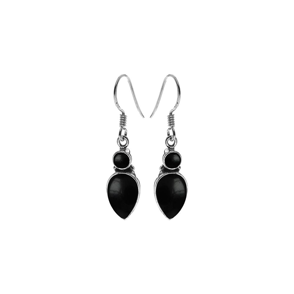 Samira two stone black onyx earrings