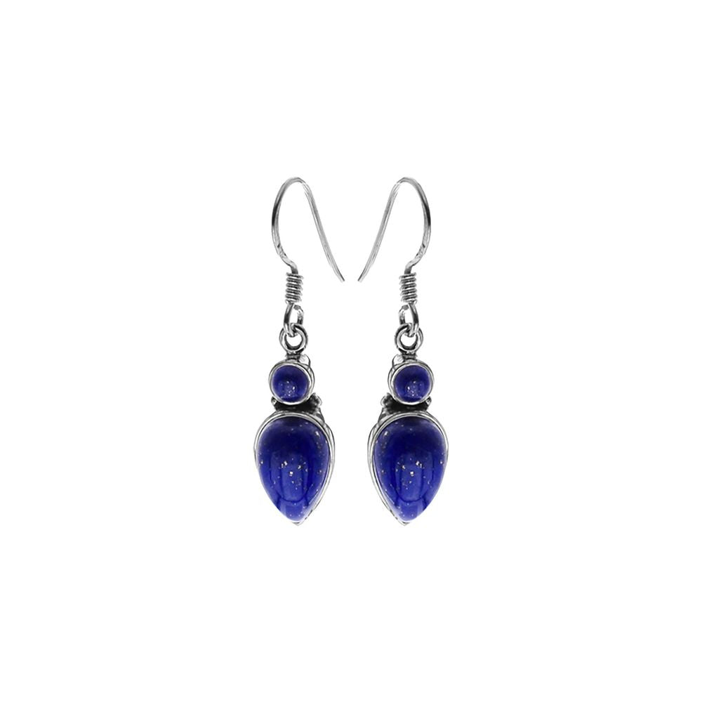Samira two stone lapis lazuli earrings