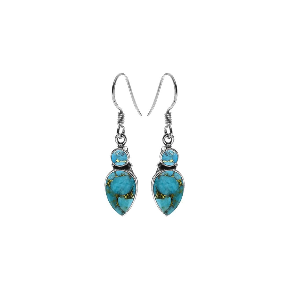 Samira two stone blue mohave earrings