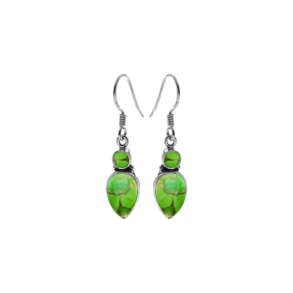 Samira two stone green mohave earrings