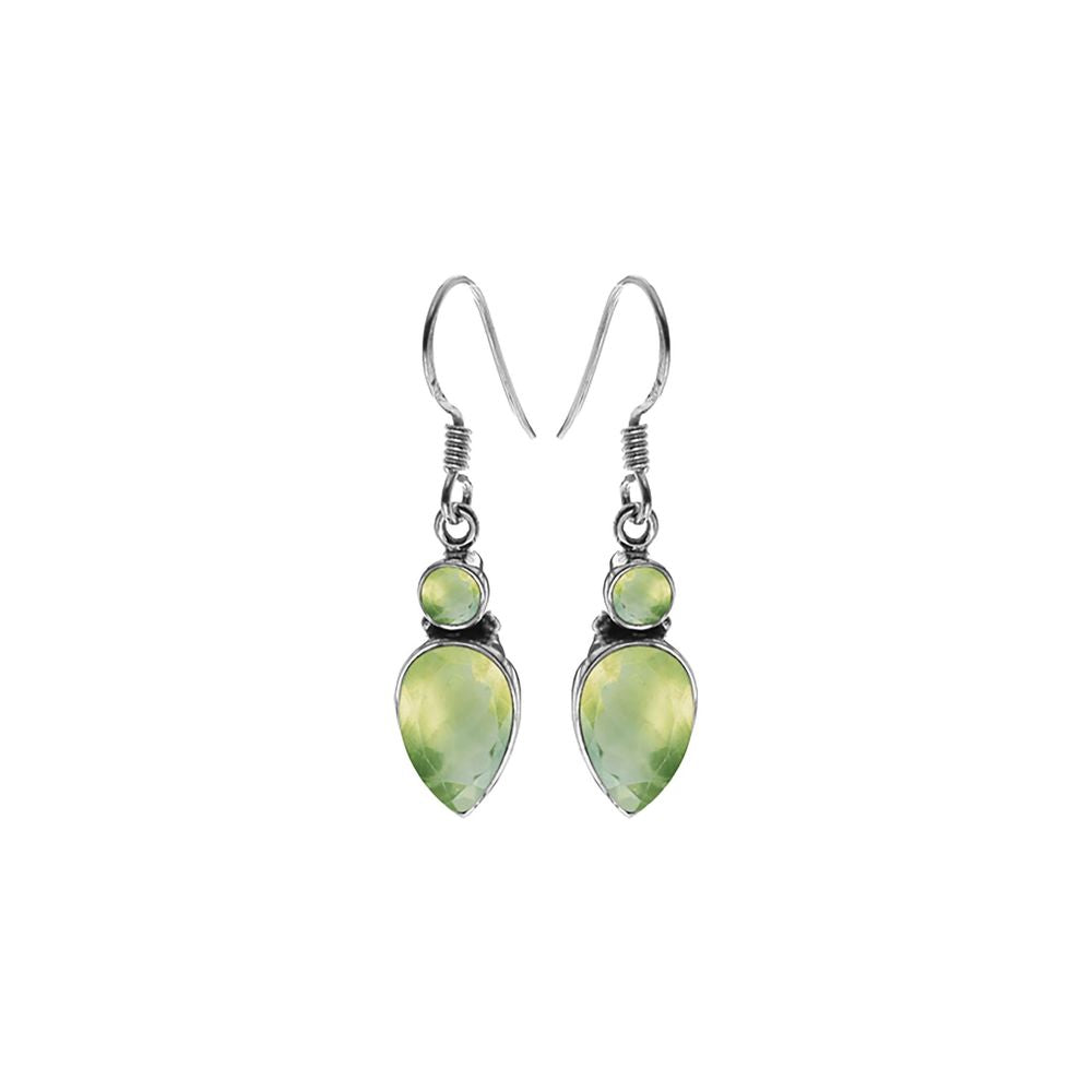 Samira two stone prehnite earrings