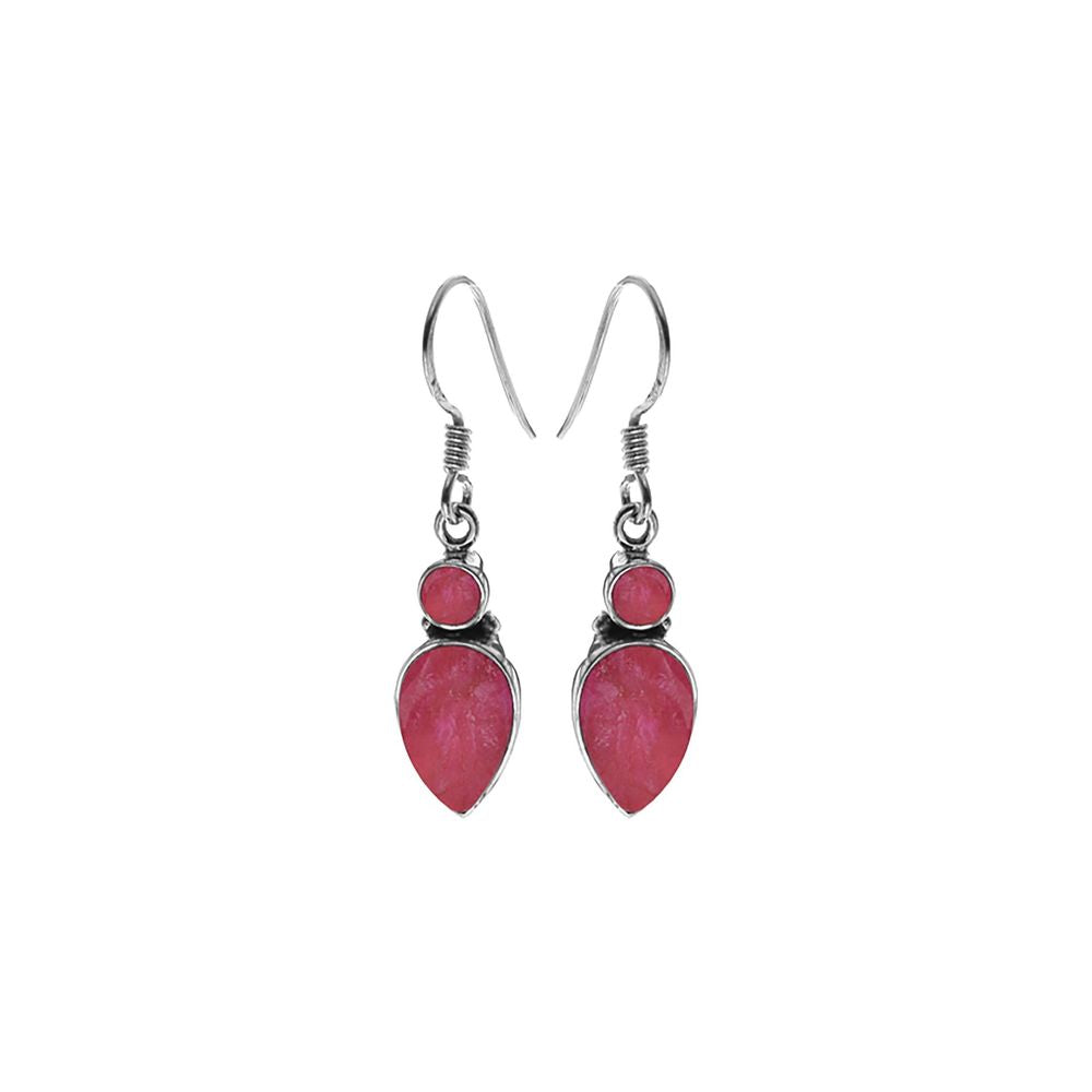 Samira two stone ruby quartz earrings