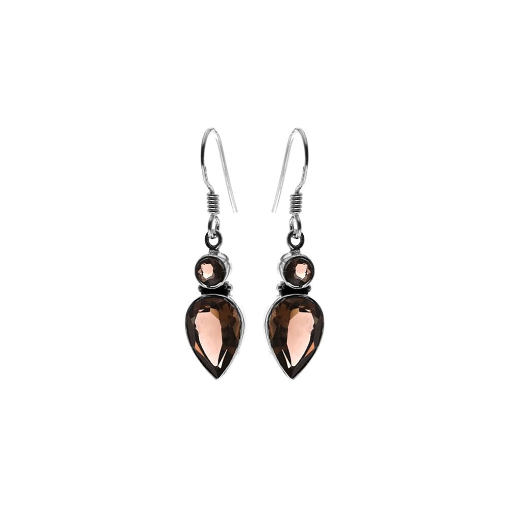 Samira two stone smokey quartz earrings