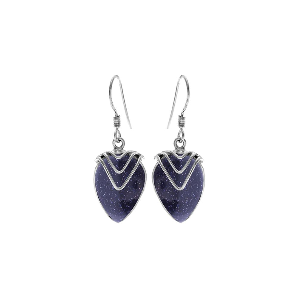 Ivy chevron blue goldstone earrings