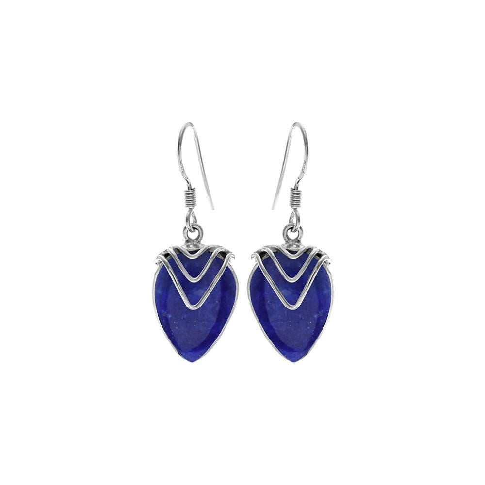 Ivy chevron lapis lazuli earrings