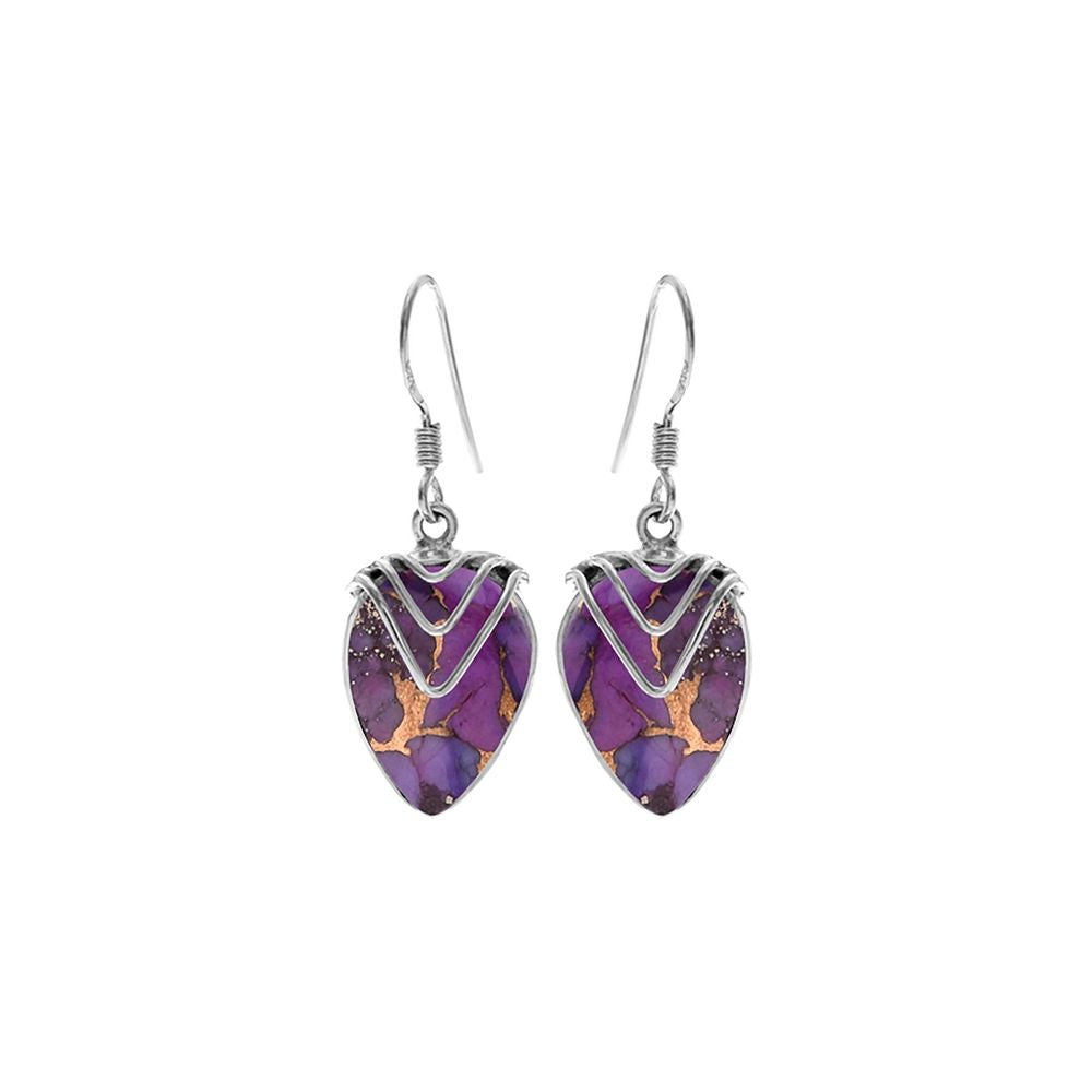 Ivy chevron purple mohave turquoise earrings