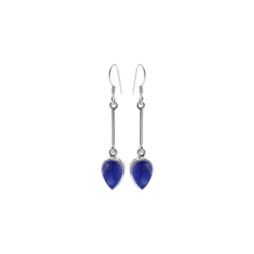 Samira long stem lapis lazuli teardrop earrings