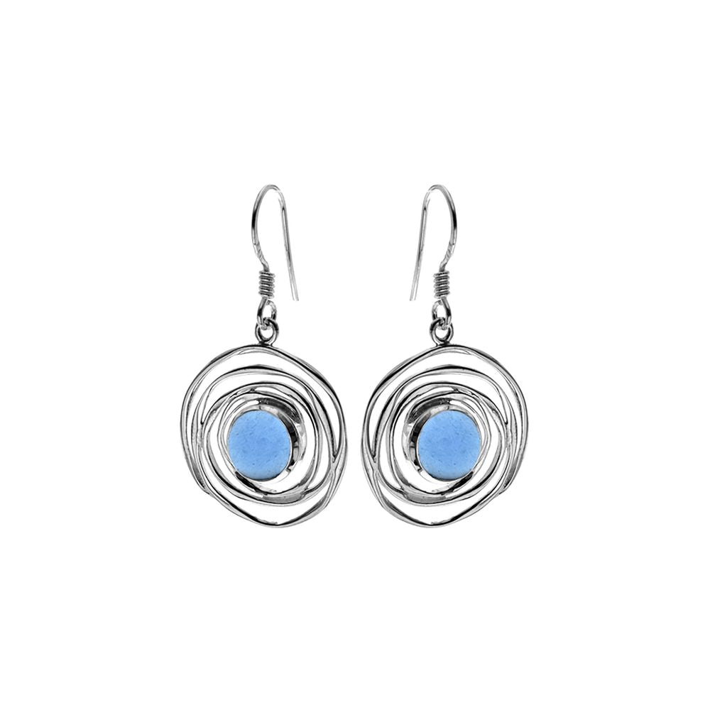 Lexi spider web blue chalcedony earrings