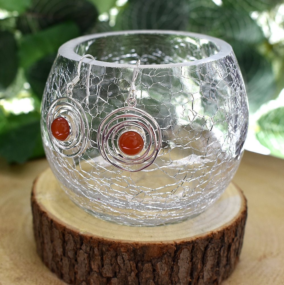 Lexi spider web carnelian earrings
