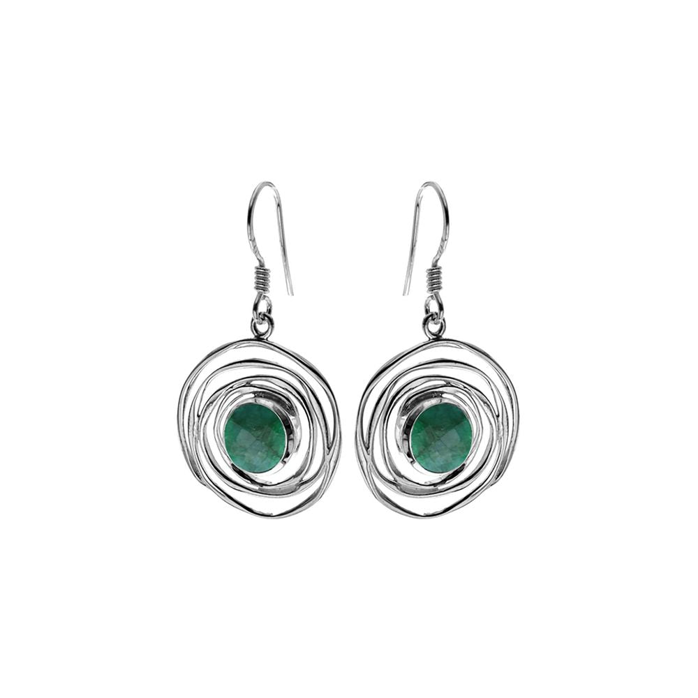 Lexi spider web emerald quartz earrings