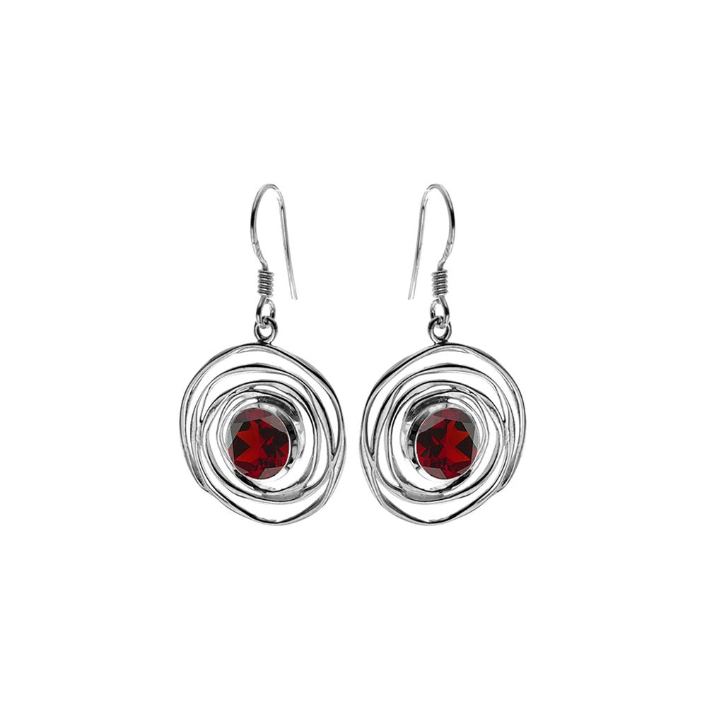 Lexi spider web faceted garnet earrings