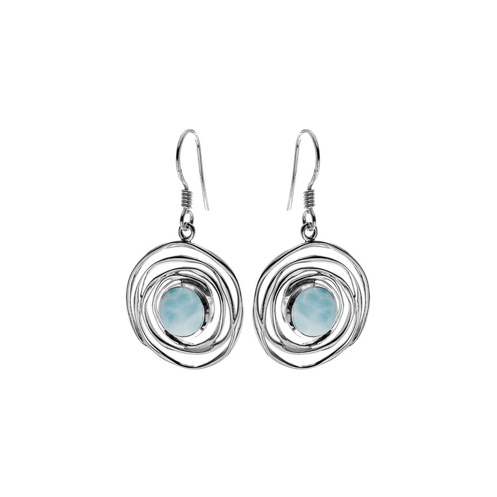 Lexi spider web larimar earrings