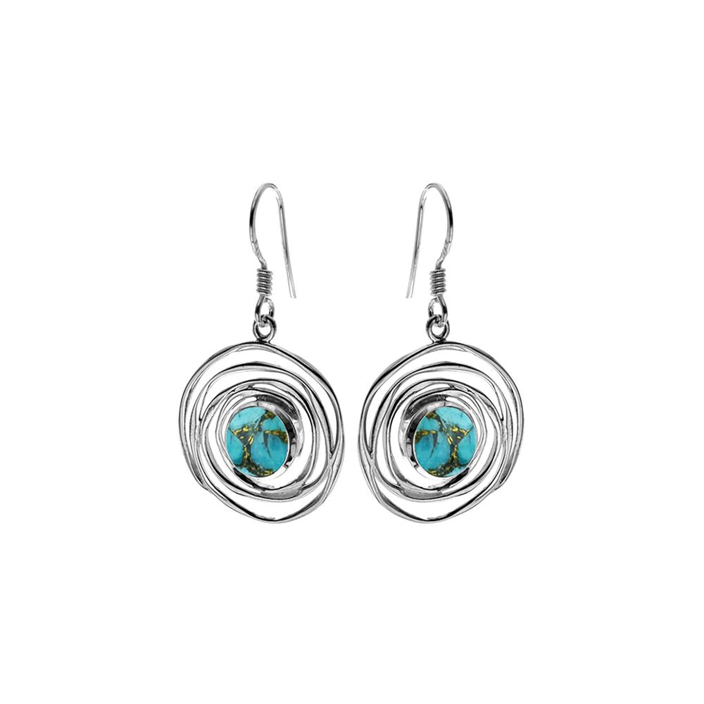 Lexi spider web blue mohave turquoise earrings