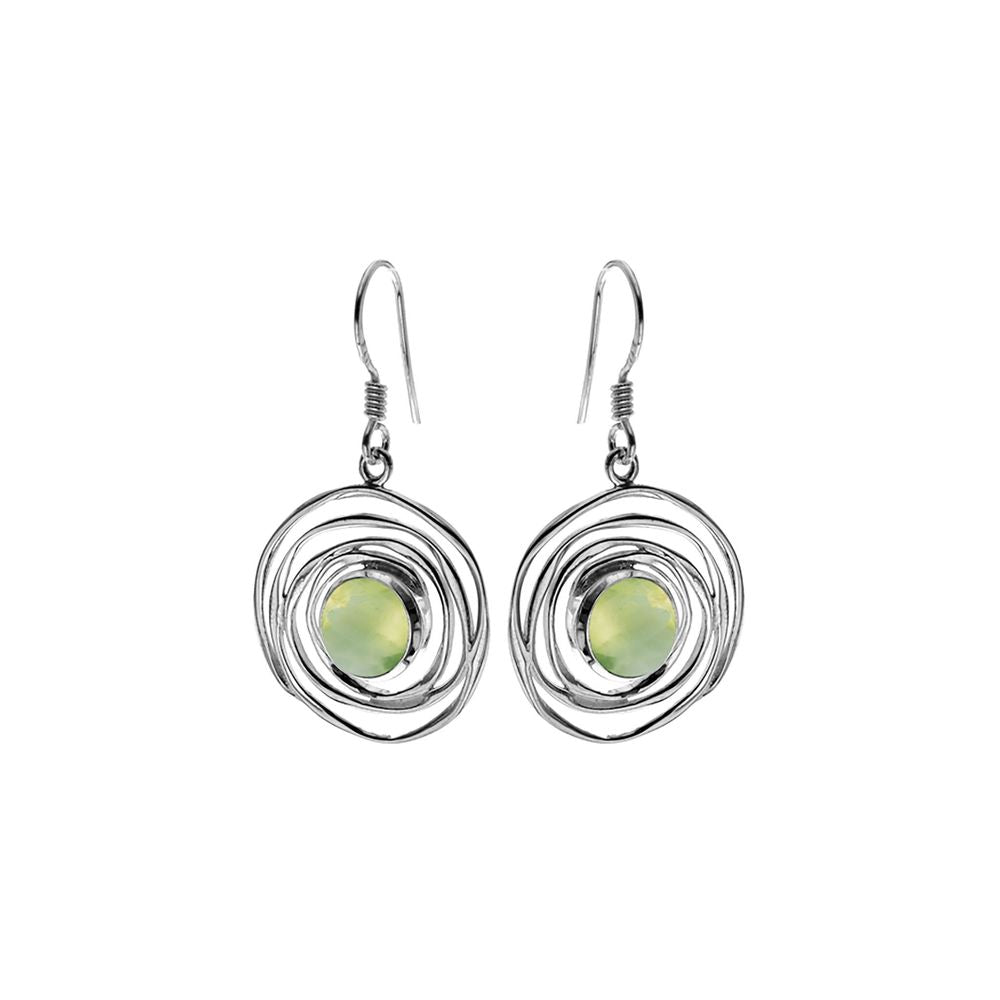 Lexi spider web prehnite earrings