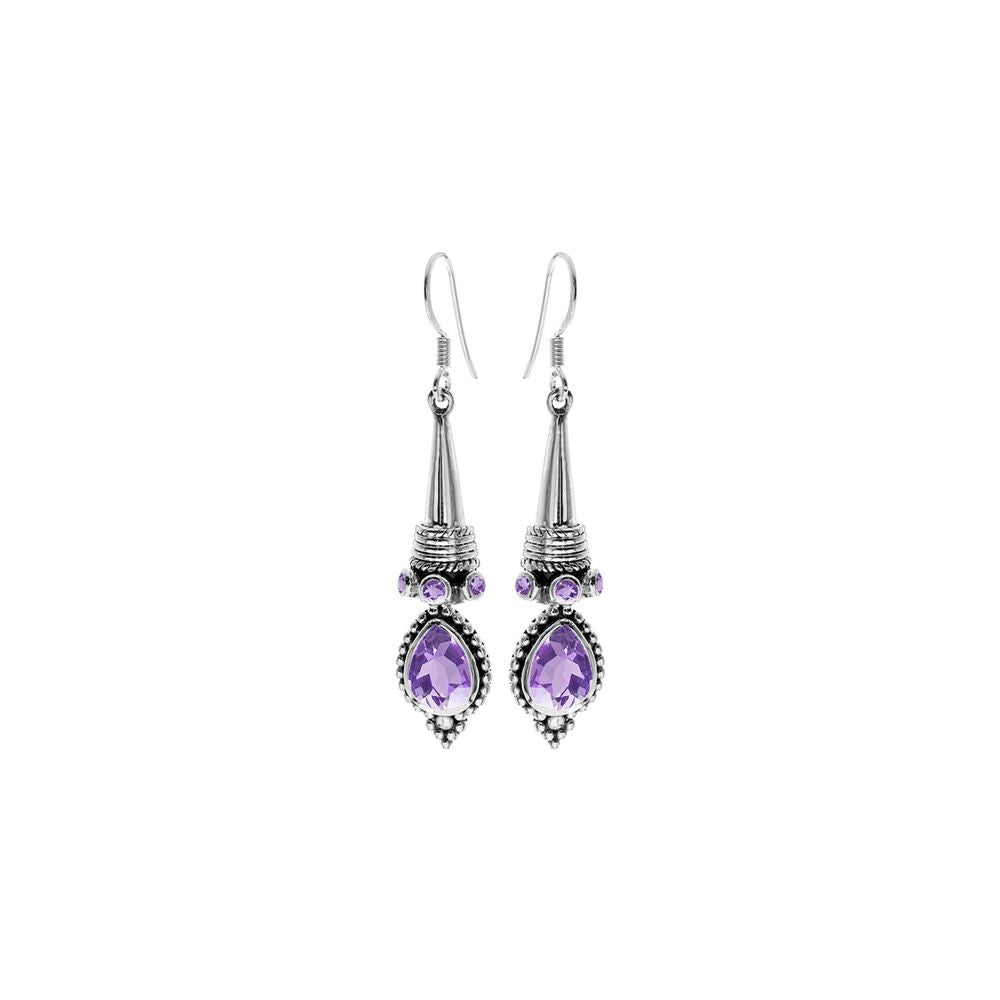 Catalina vintage teardrop amethyst earrings
