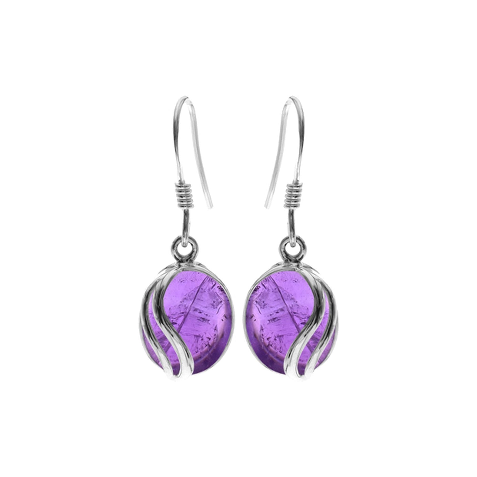 Lola amethyst earrings with double stripe overlay