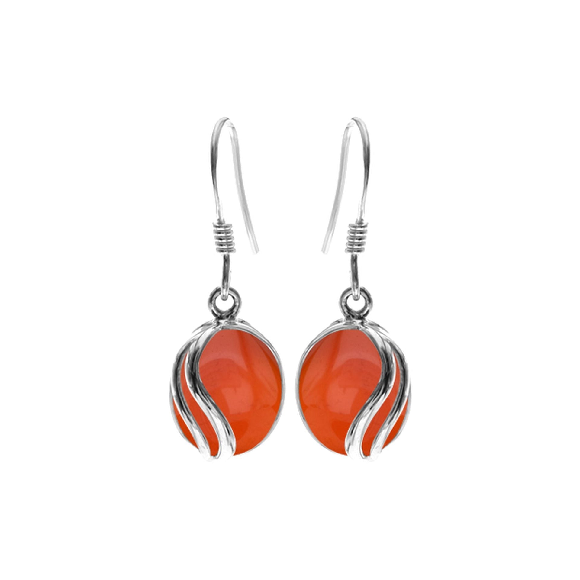 Lola carnelian earrings with stripe overlay