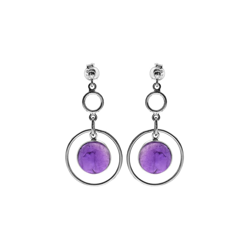 Viola hoop amethyst earrings