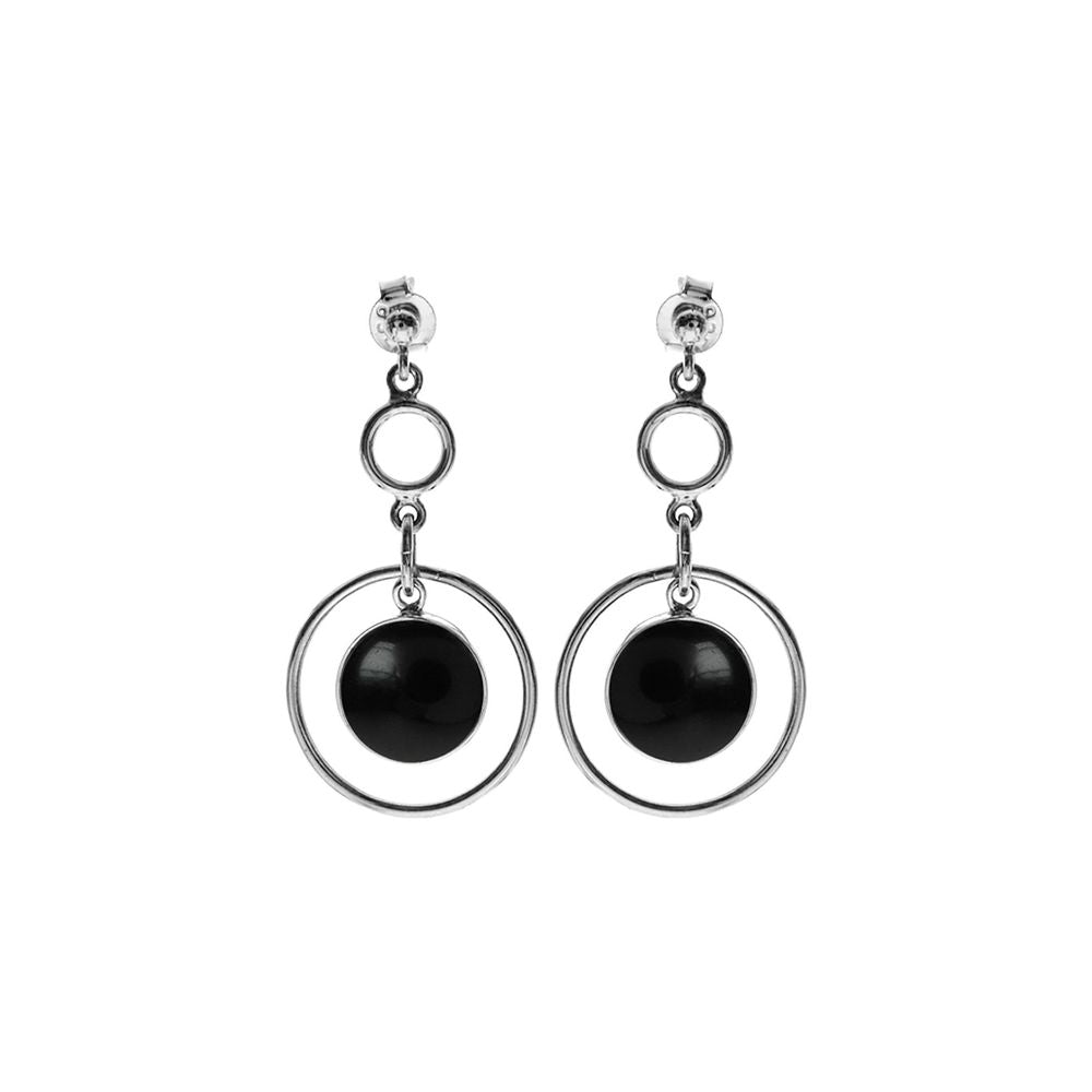 Viola hoop black onyx earrings