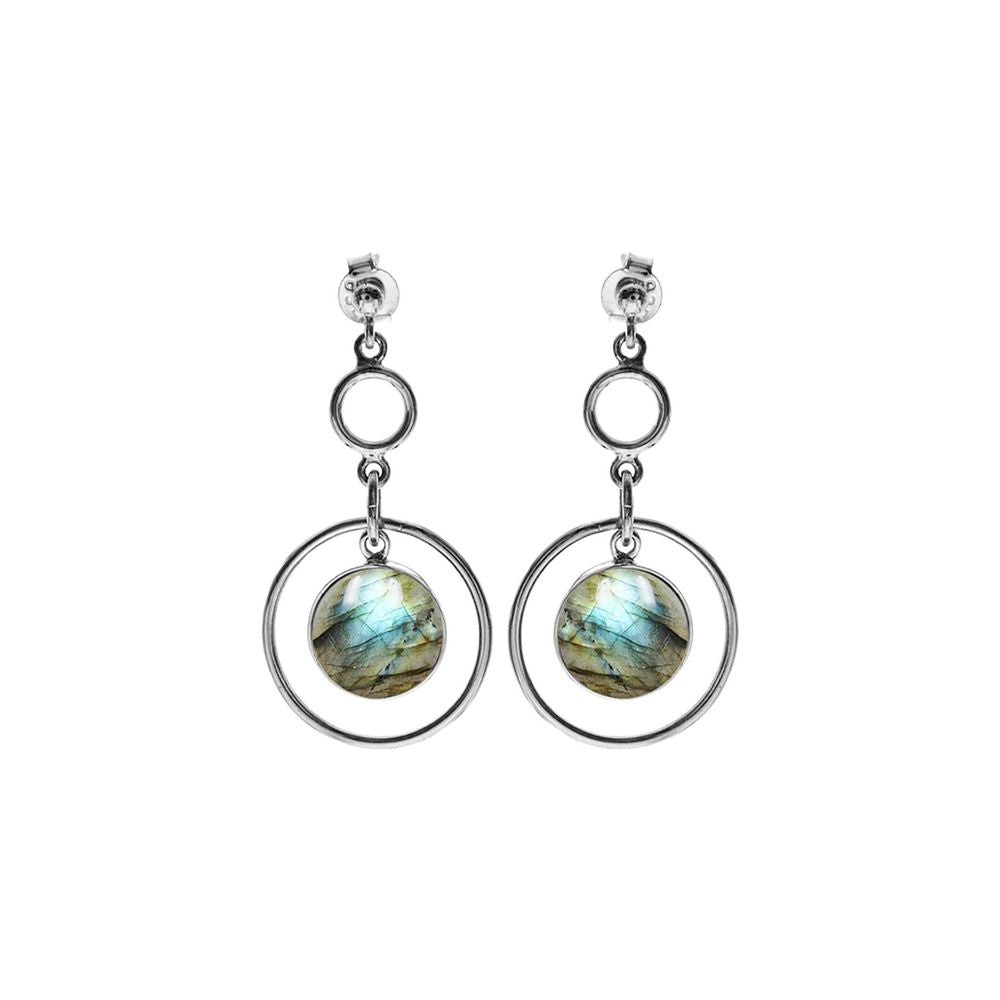 Viola hoop labradorite earrings